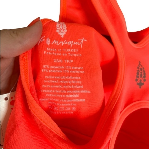 Free People Movement Every Single Time Runsie Neon Coral Romper Sz XS/S NWT - Picture 5 of 16